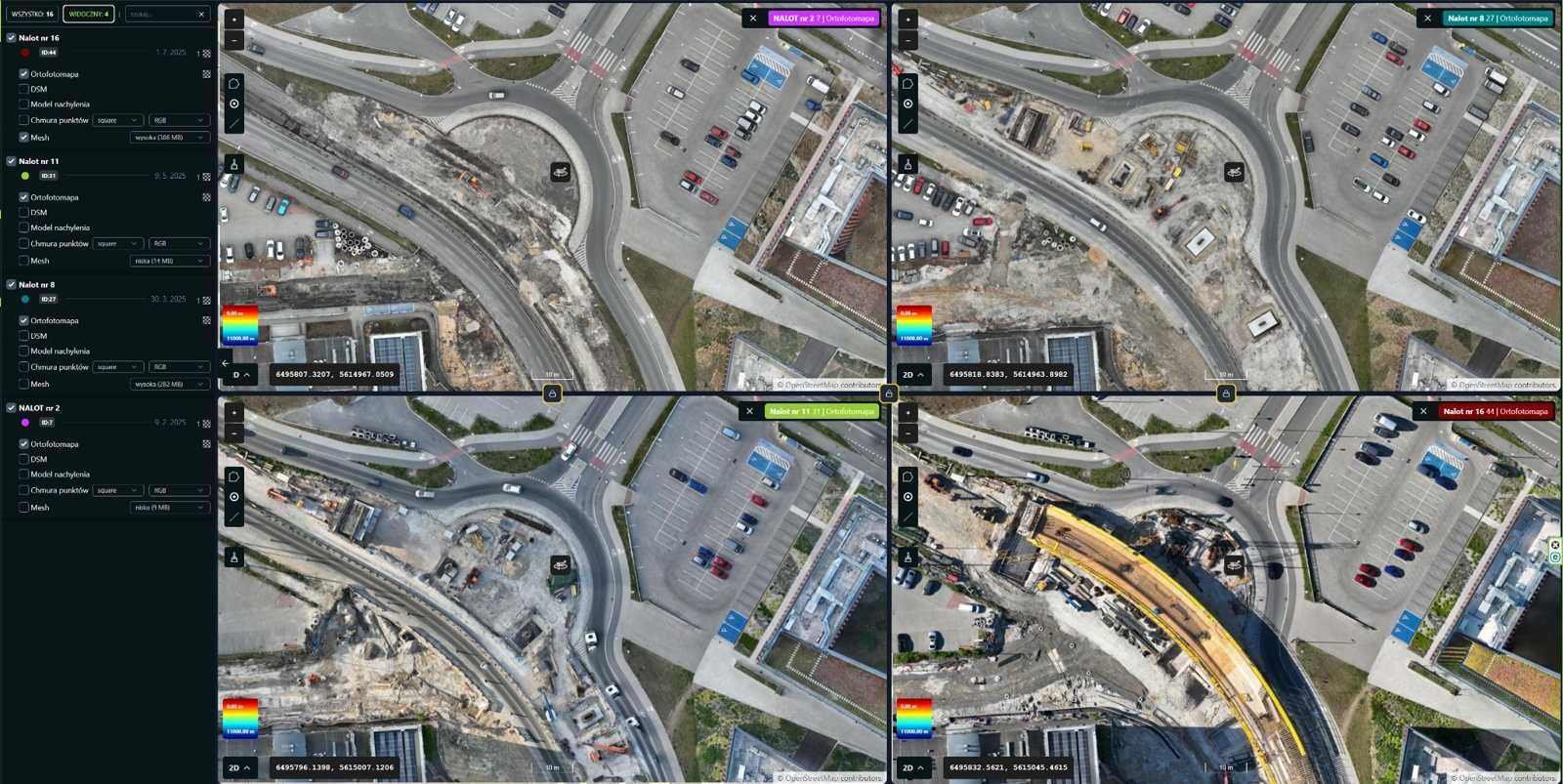Zdjęcia z drona – pomiary terenu, modele 3D, postępy budowy
