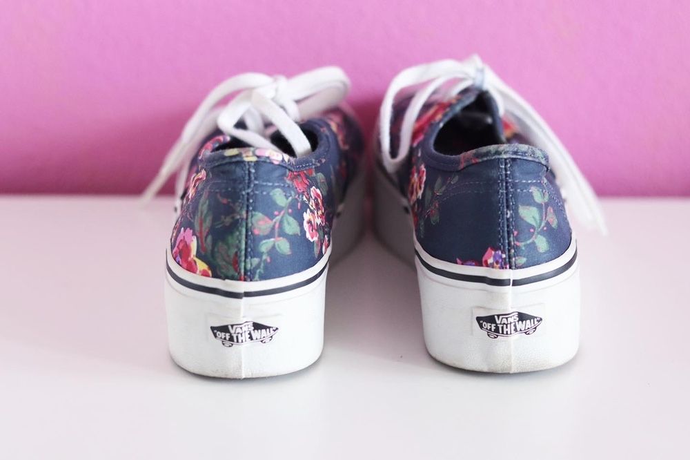 Vans floral plataforma