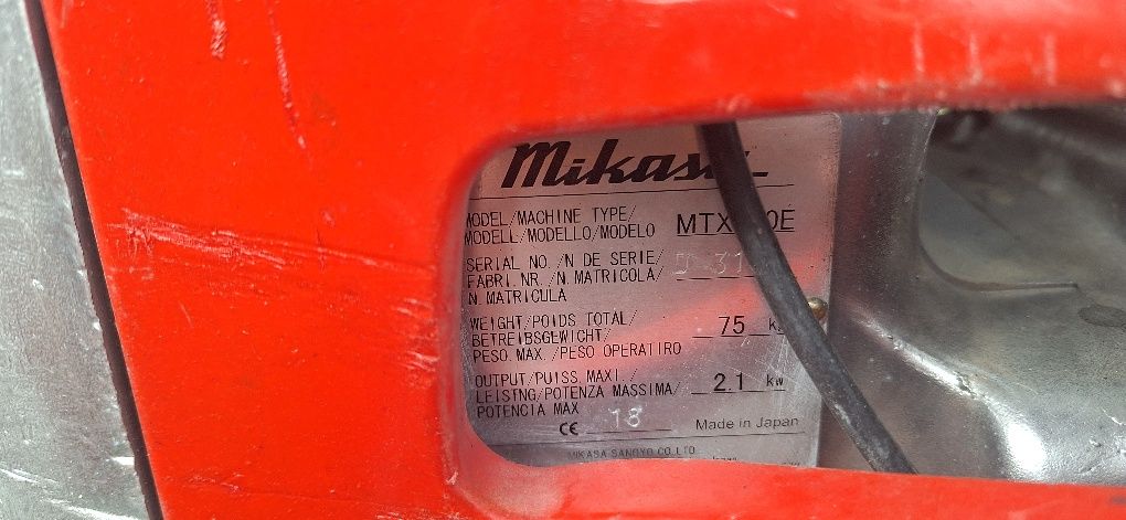 Skoczek,stopa,zageszczarka Mikasa MX70 2018,Wacker,Bomag,brutto