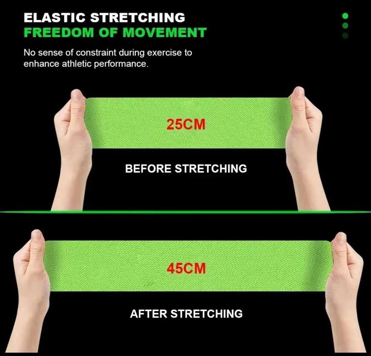 Кинезиотерапевтическая лента,тейп,длин 5м,шир.2,5см, водонепроницаемая