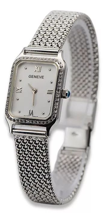 Zegarek z białego złota 14k damską z BRYLANTAMI lwd055wdw&lbw003w Wr