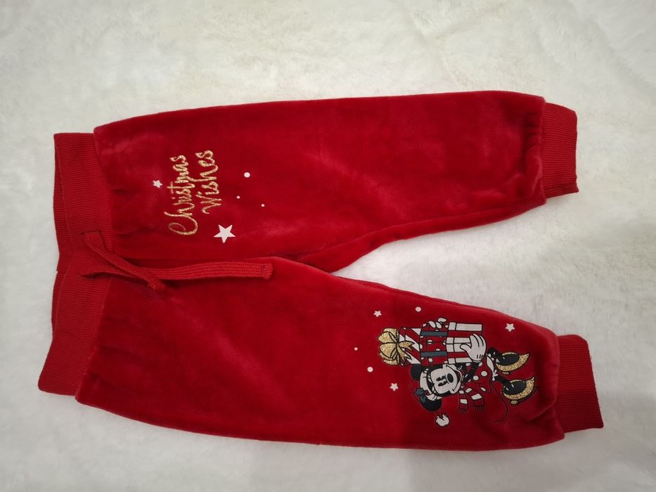 Dres, Minnie Mouse świąteczny zestaw, Disney, welurowy, rozmiar 80