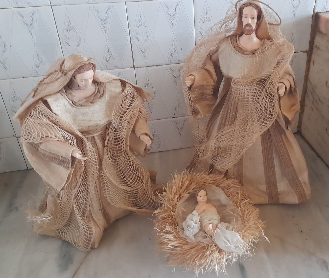 Presépio artesanal tecido tradicional de Natal