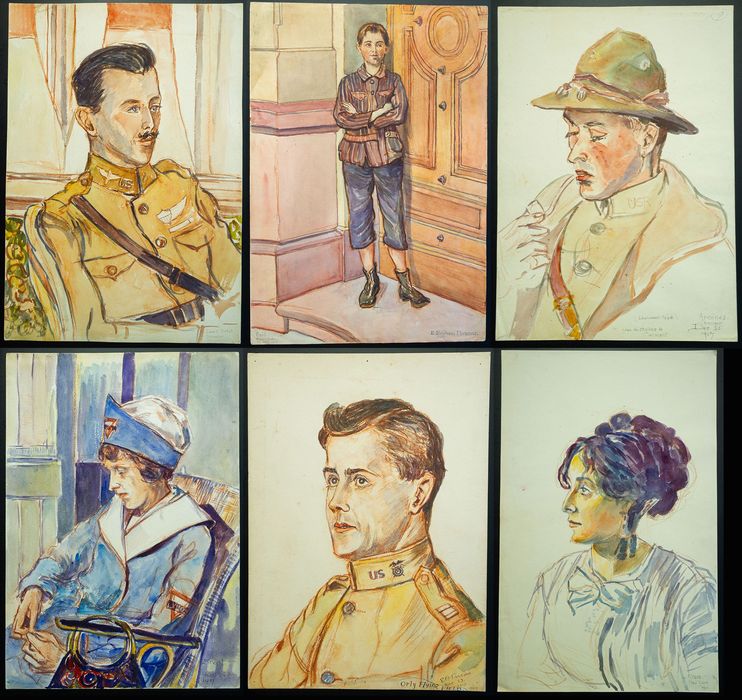 Conjunto de 6 pinturas originais E. Bryham Parsons