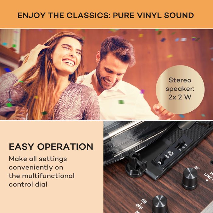 Програвач   TT-Classic Chrono Record Player,Bluetooth, 33/45/78 об/хв