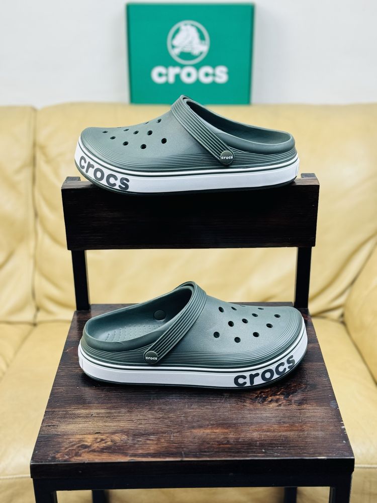 Crocs шлепки мужские сабо Crocband Clean Clog Кроксы 2024 Новинка Хаки
