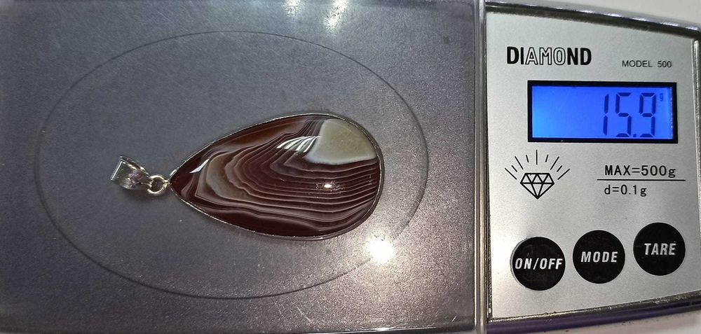 Кулон с ботсванским агатом. Агат Ботсвана в серебре.