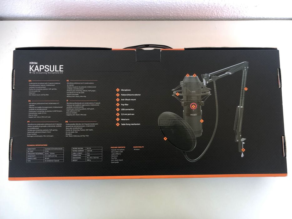 Microfone Gaming KROM KAPSULE HQ Streaming (NOVO)