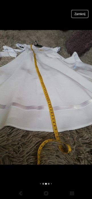 Sukienka komunijna + torebka + wianuszek + rękawiczki + sweterek