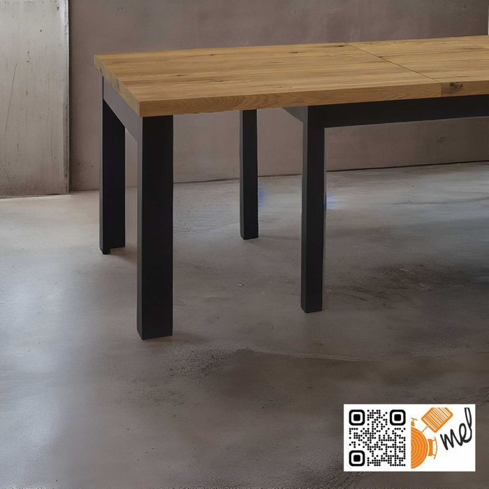 Piękny Dębowy Stół S38 Rozkładany z Czarnymi Nogami 160/90 DO 410CM