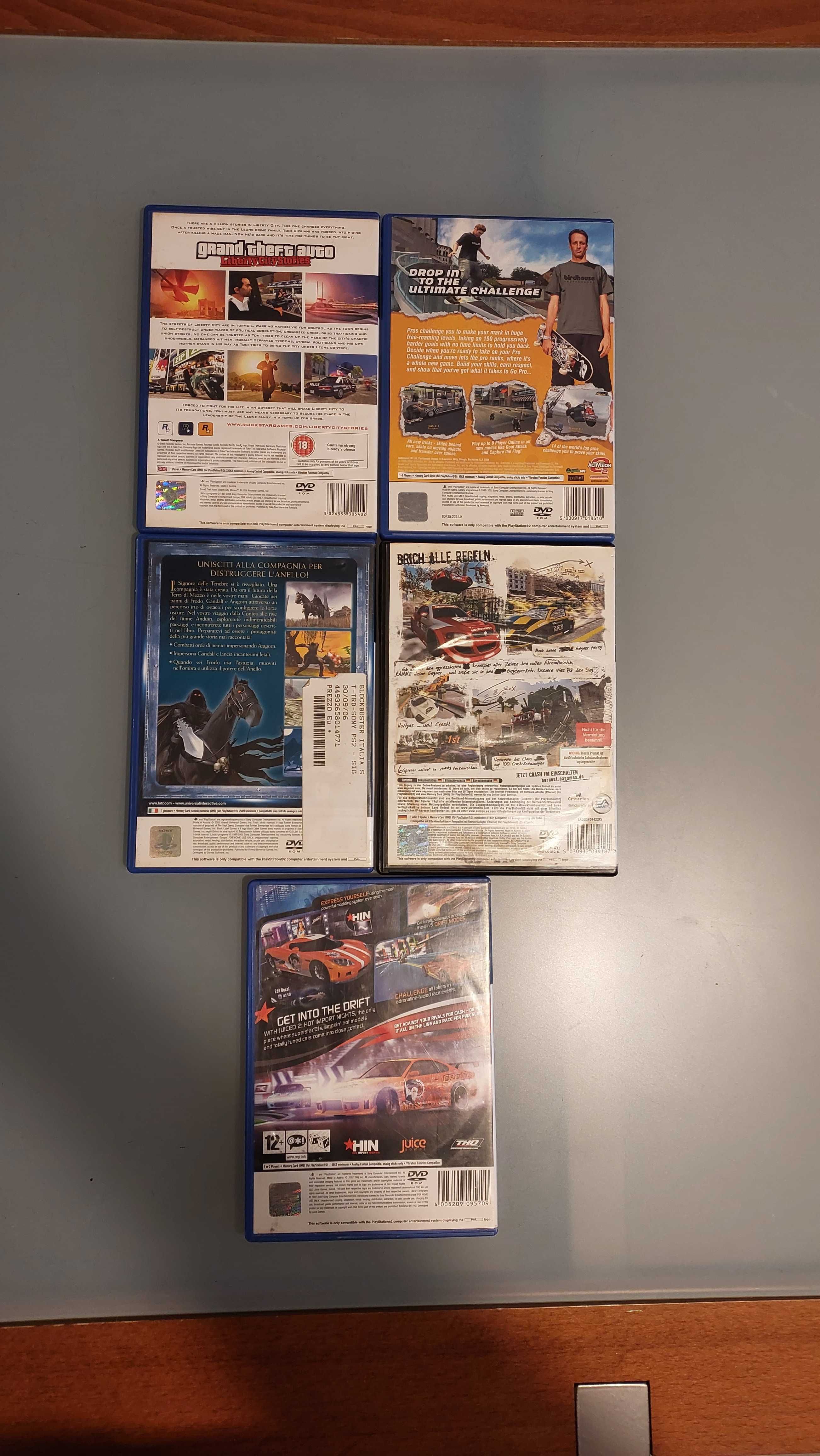 Gry na PS2, GTA, tony hawks, Burnout, juiced 2