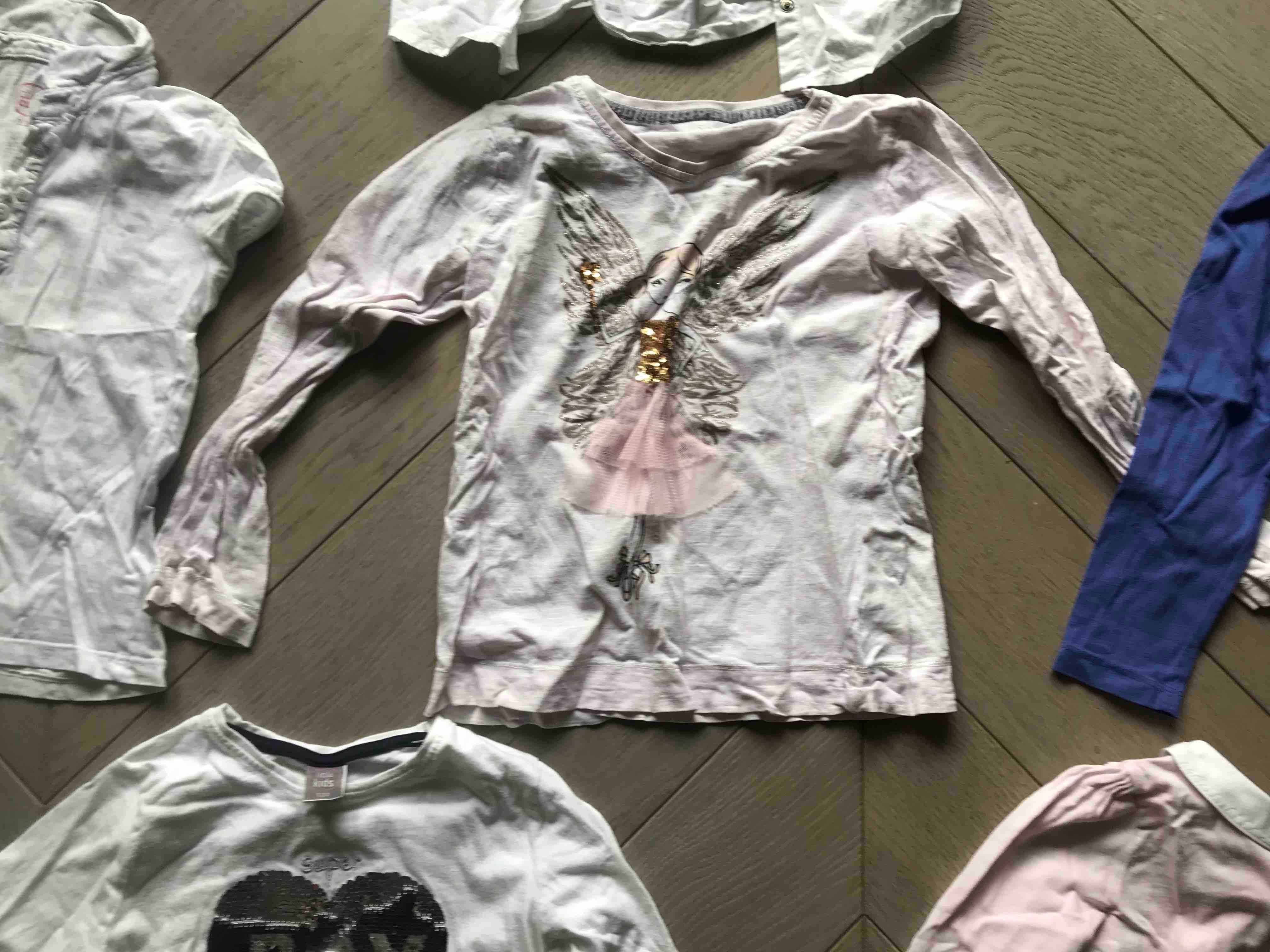 paka ubrań dziecięcych bluzki i koszula dla dziewczynki 116-122 cm