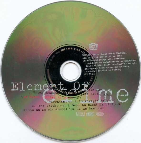 ELEMENT OF CRIME    zestaw 4 cd         indie art rock super