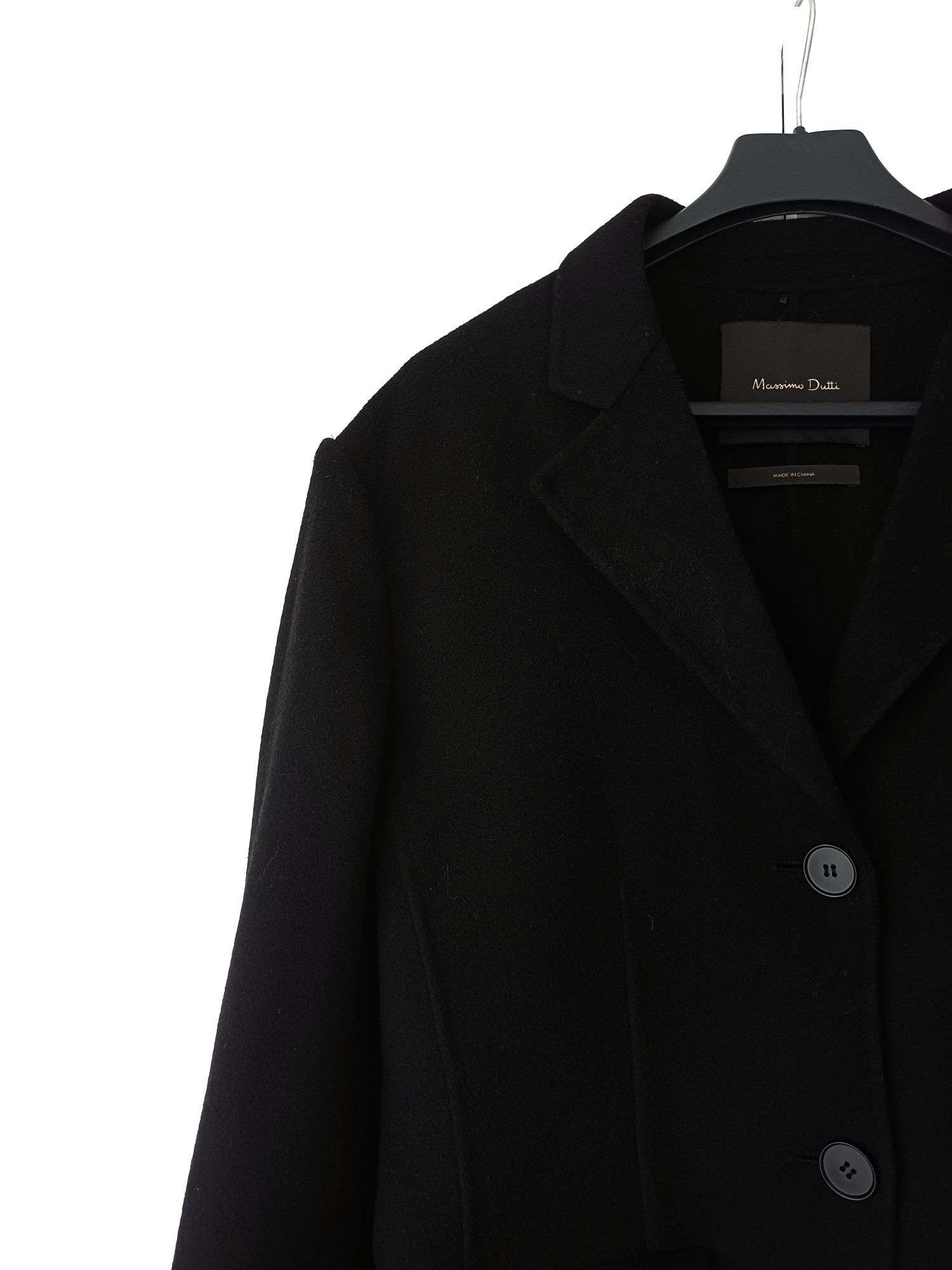 Massimo Dutti wełniany płaszcz krótki przejściowy wełniana kurtka hit