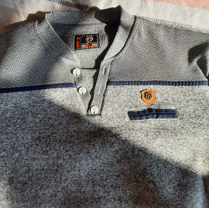 Bluza szaro-granatowa męska rozm. L