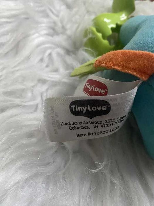 Niebieska maskotka zabawka do wózka zawieszka słonik Tiny Love