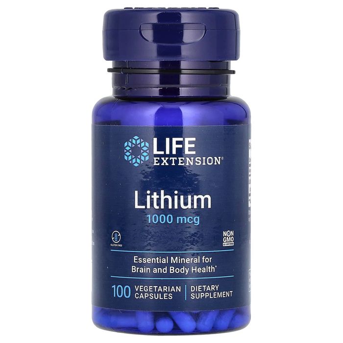 Life extension Orotan Litu 1000MCG 100 cap NERWY Pamięć