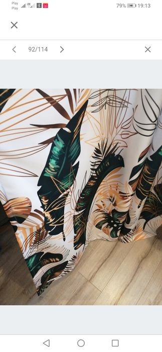 Komplet zasłon liście monstery 140x250 na przelotkach 145x250 Wysylka