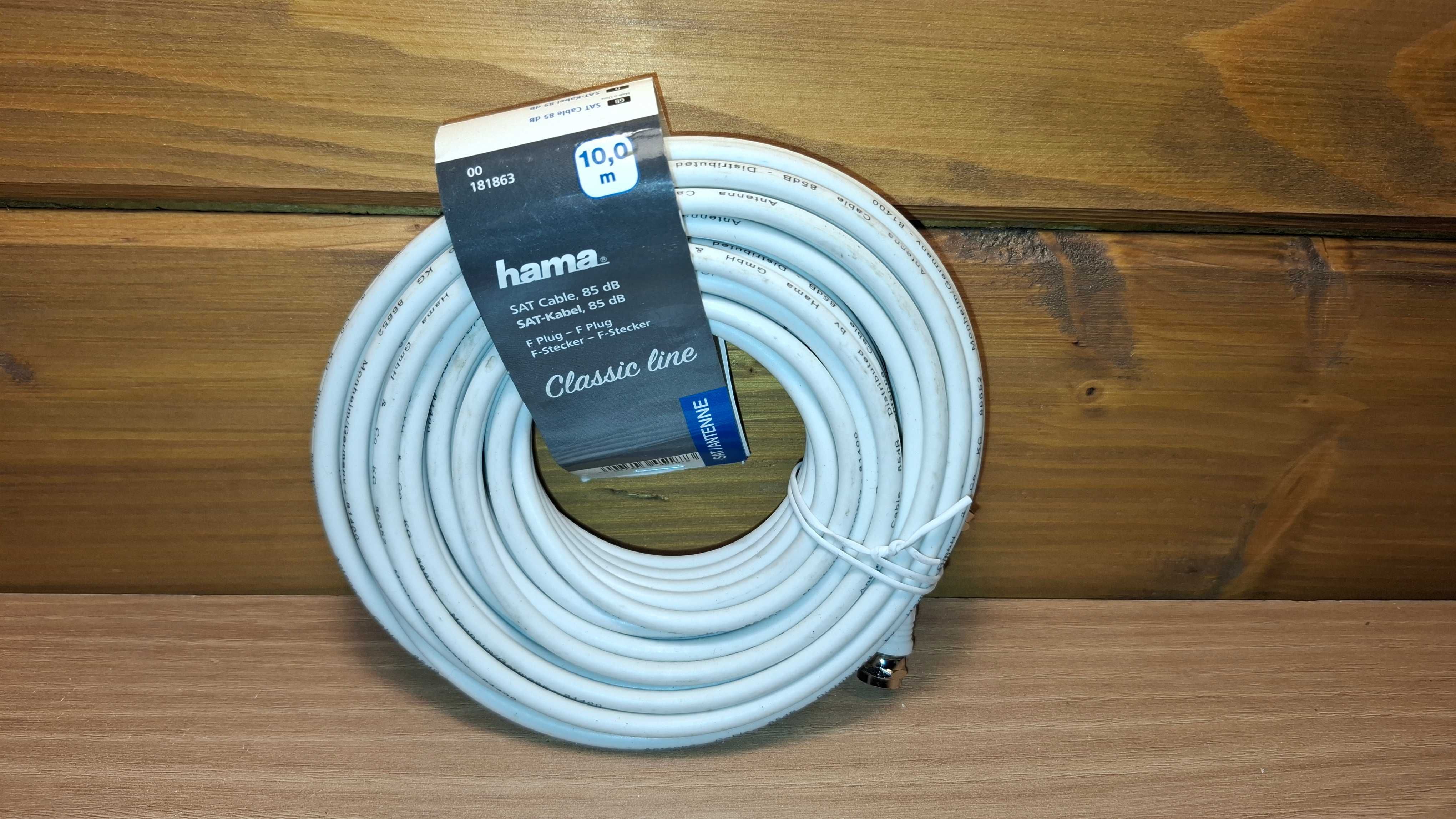 Kabel Antenowy - HAMA - Kabel Koncentryczny - DVB-T2 - 10 metrów