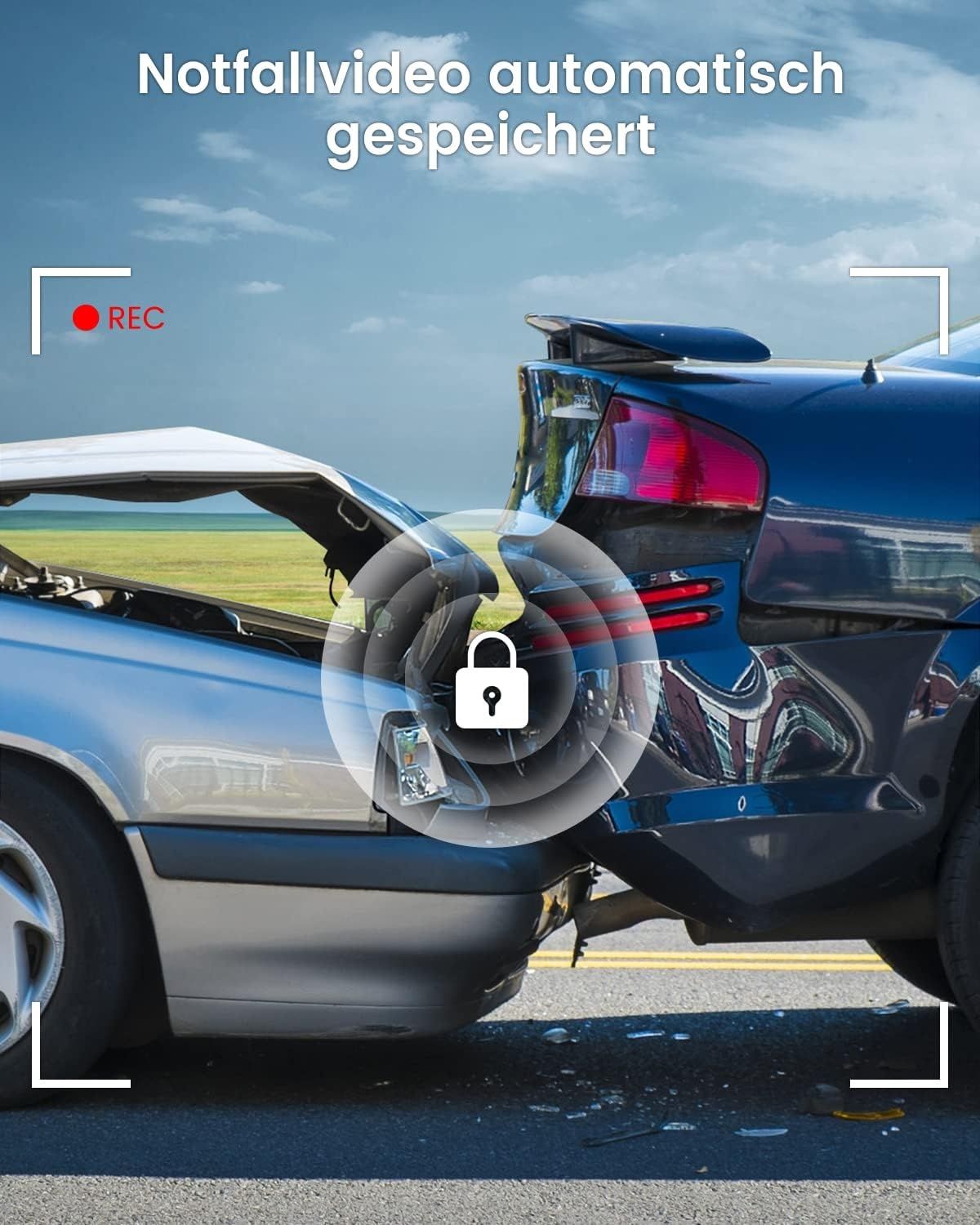 Відеореєстратор EUKI Dash Cam Car, 2.5K WiFi-камера   170° ширококутна