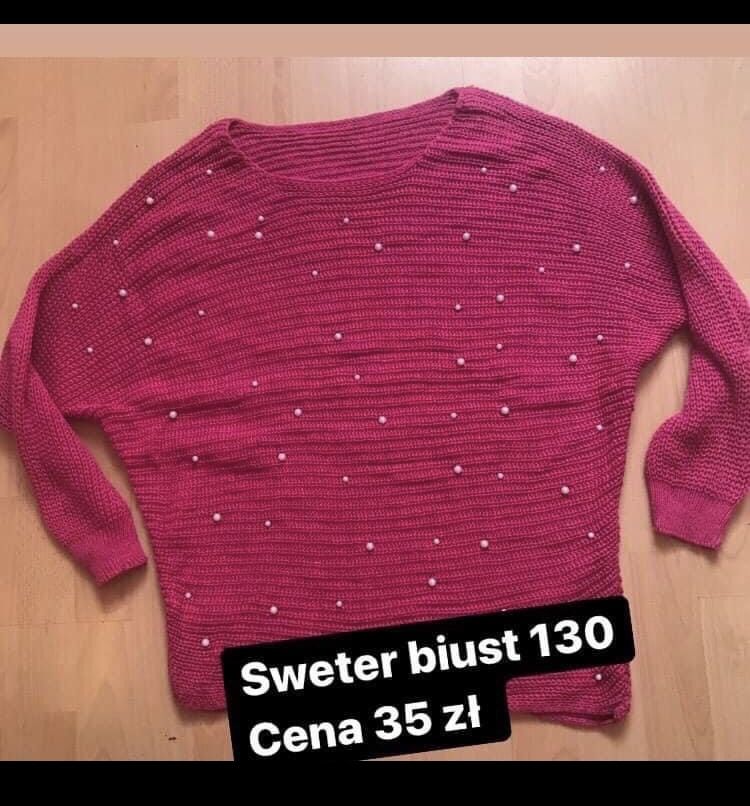 Sweter z perelkami biust 130