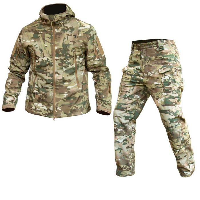 Тактичний Костюм Tactical VANGUARD Мультикам Софт Шел Утеплений