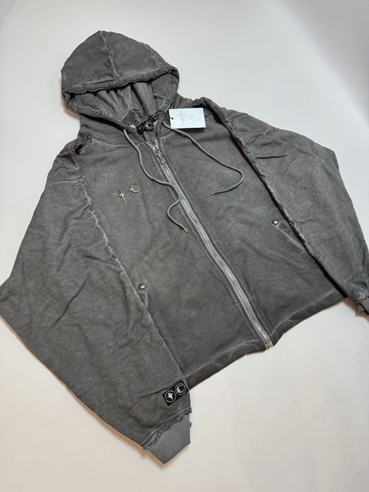 Thug Club zip up hoodie grey зіп худи cropped fit