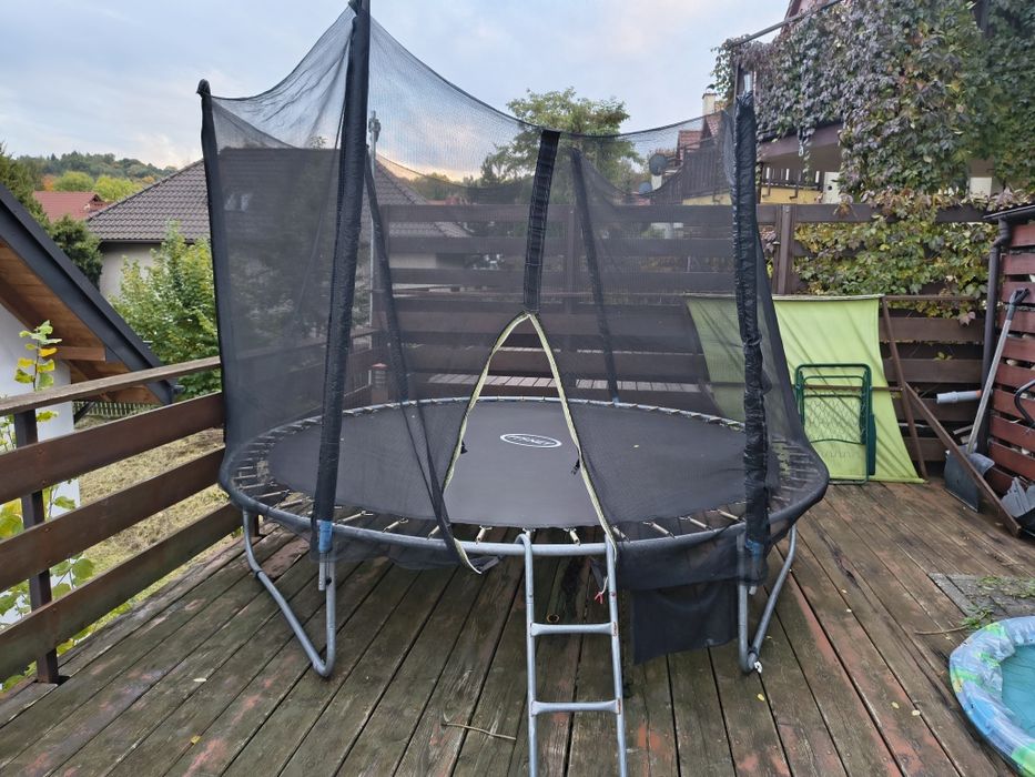Trampolina Fitnet 312cm + drabinka +  siatka , powypadkowa