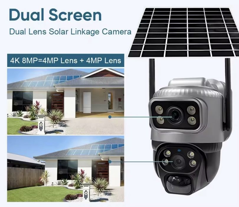 Kamera Solarna Zewnętrzna Obrotowa 8MP GSM 4G