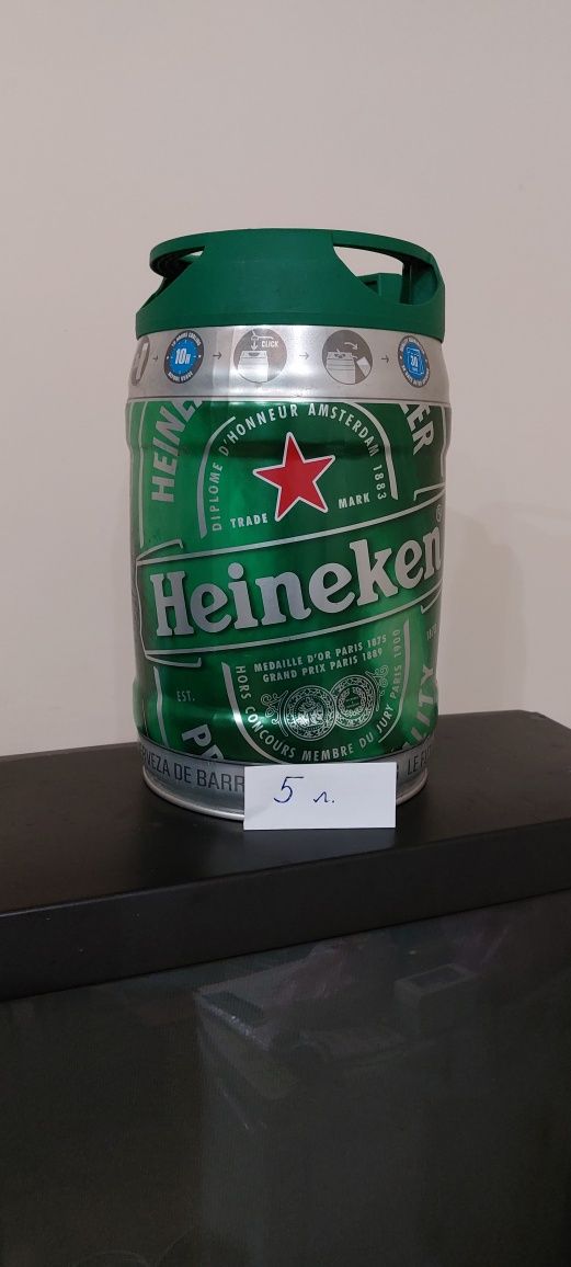 Банка бочка 5 литров из-под пива Heineken