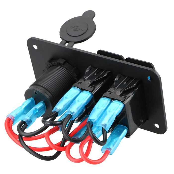 Painel de interruptores com 2 entradas USB