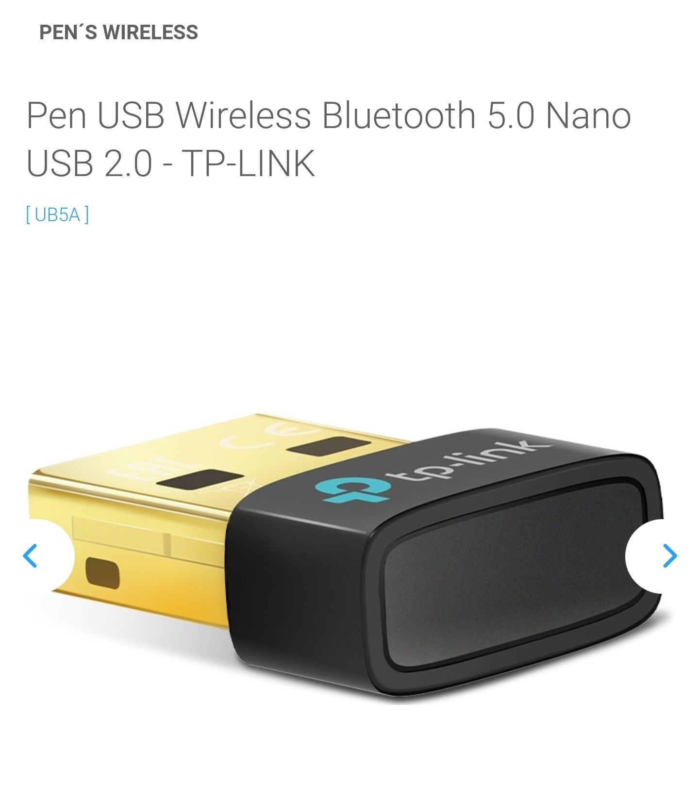 Pen USB Wireless Bluetooth 5.0 Nano USB 2.0 - TP-LINK

Entrego em m