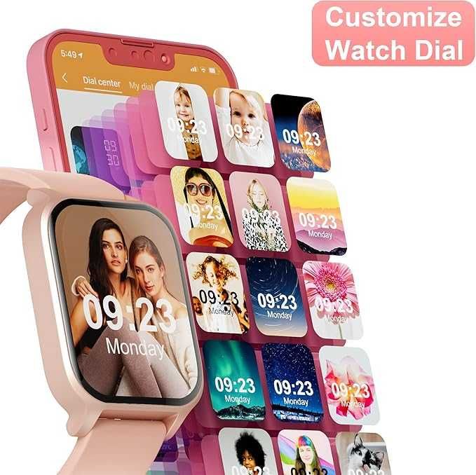 Smartwatch dla kobiet, ekran dotykowy 1,85", z funkcją telefonu