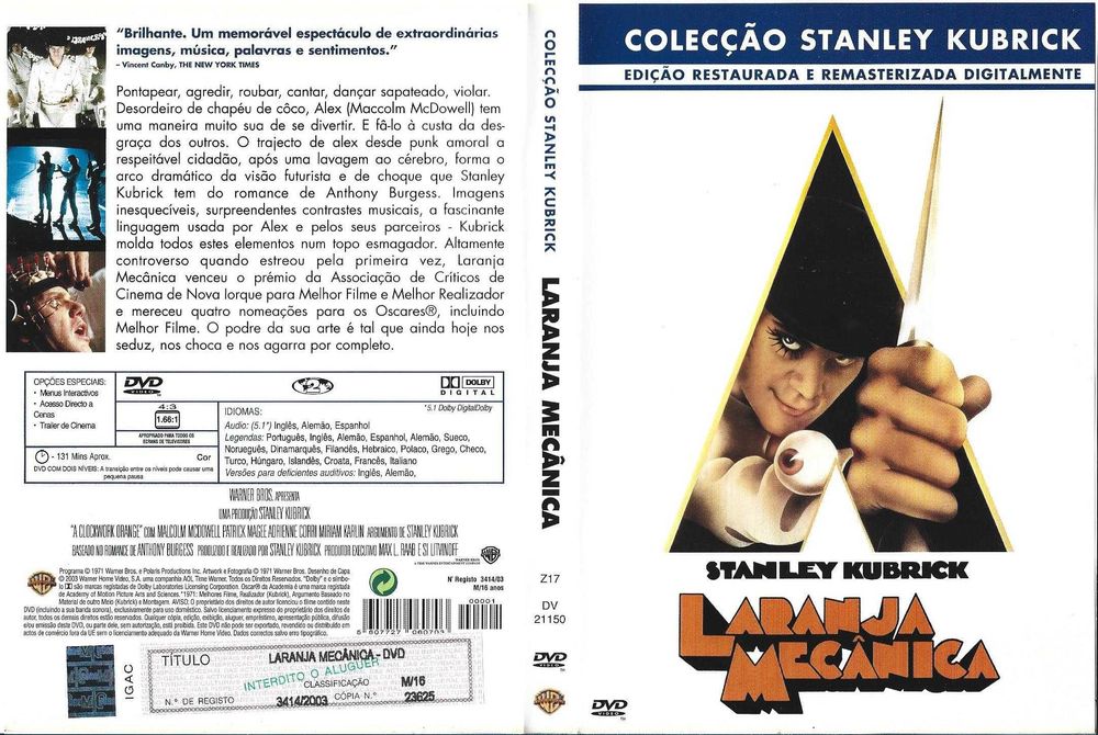 Laranja Mecânica - - - Filme - - - - - DVD