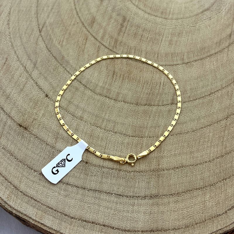 Piękna Złota Bransoletka Damska Na Rękę 19cm/2mm Srebrna Pr. 925 Na Pr