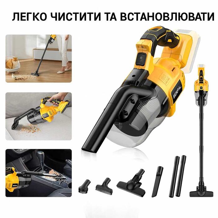 Беспроводной ручной пылесос Patuo с 2 батареями и комплектом насадок.