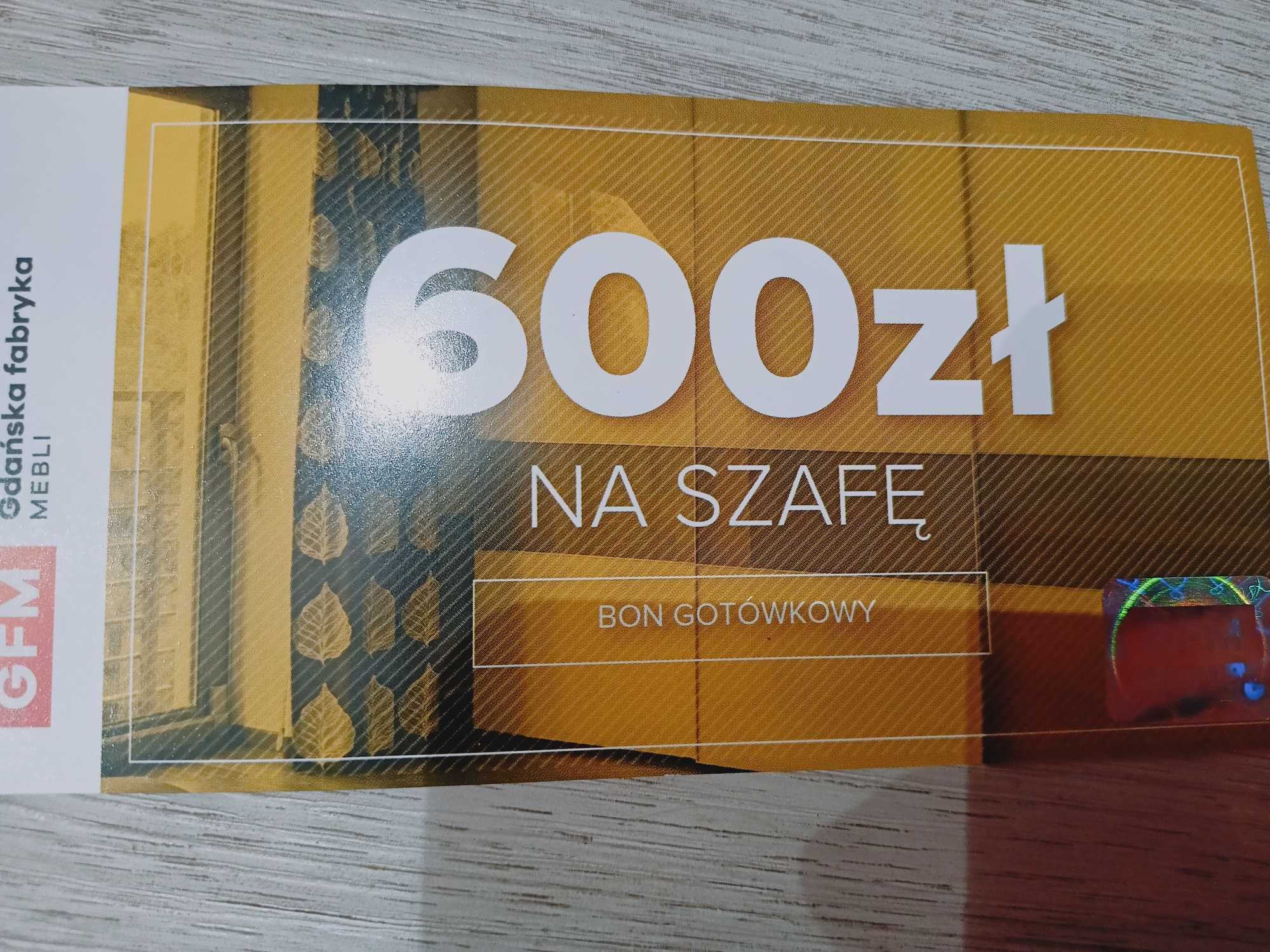 Bon 600zl na szafę