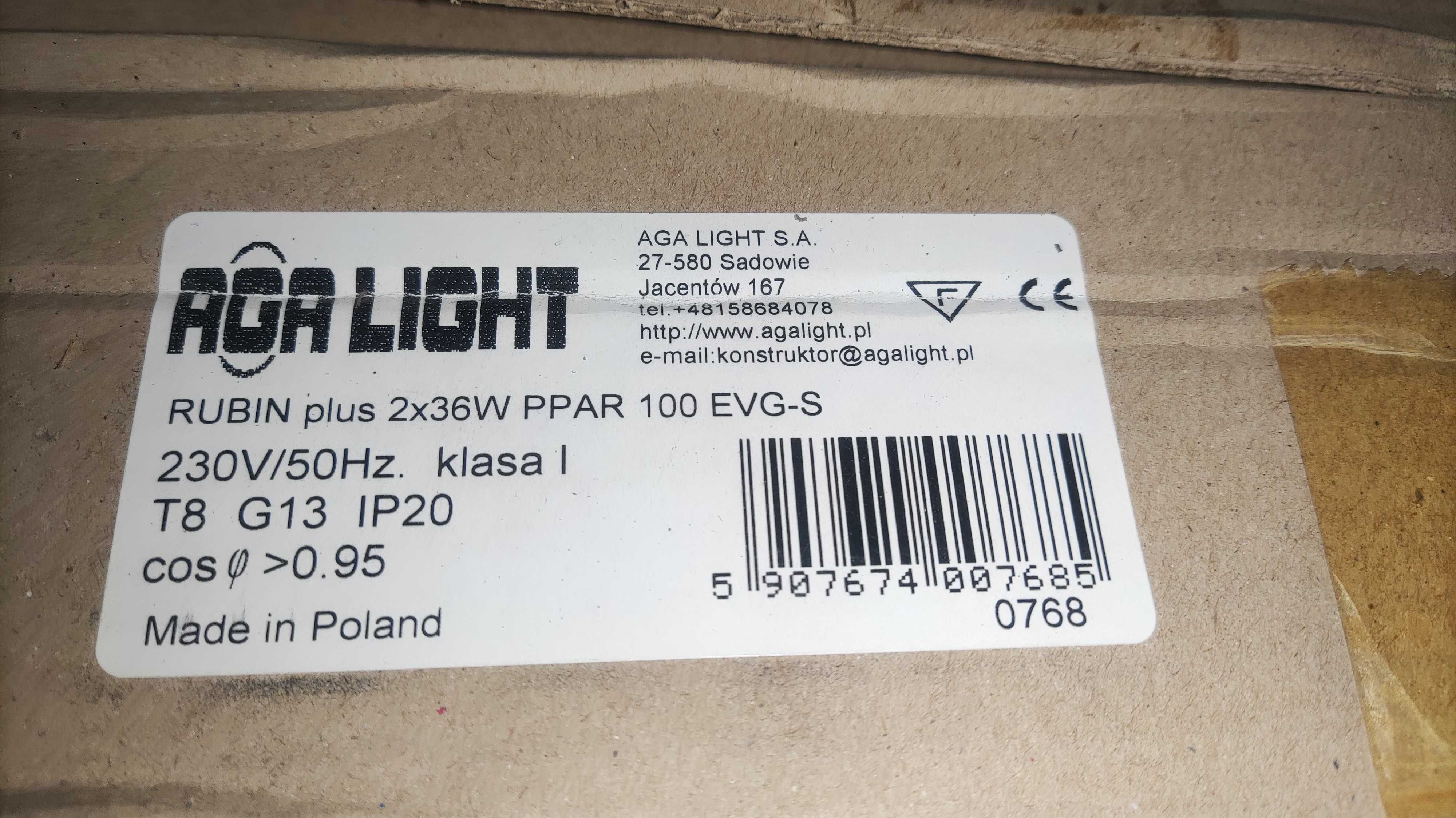 Oprawa rastrowa Aga Light Rubin Plus 2X36W Ppa R100 Evg