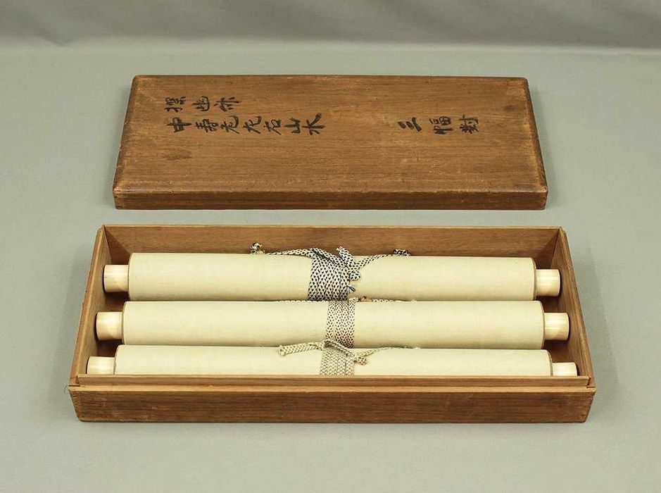 Obraz Kakemono Tryptyk Kanō Tan'yū Oryginał z 17 wieku.