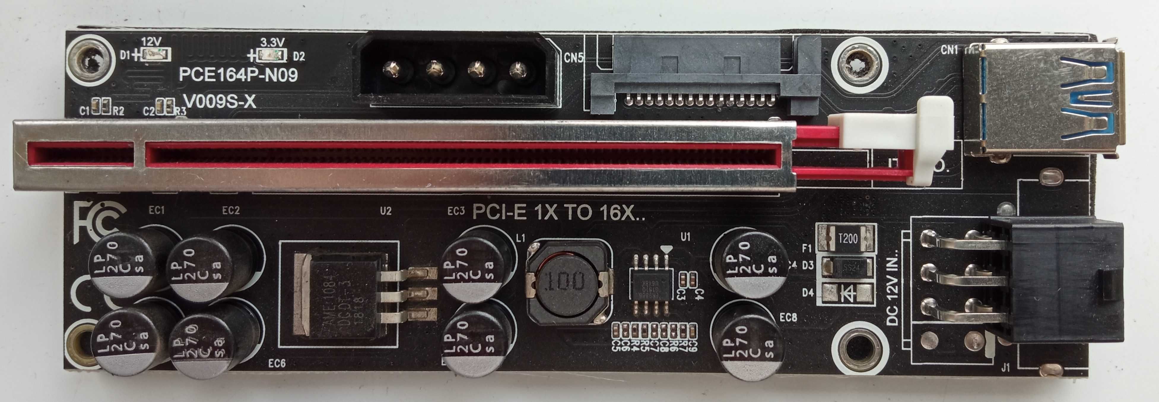 Рейзер Card PCI Express v.009S-X PCI-E 1X to 16X