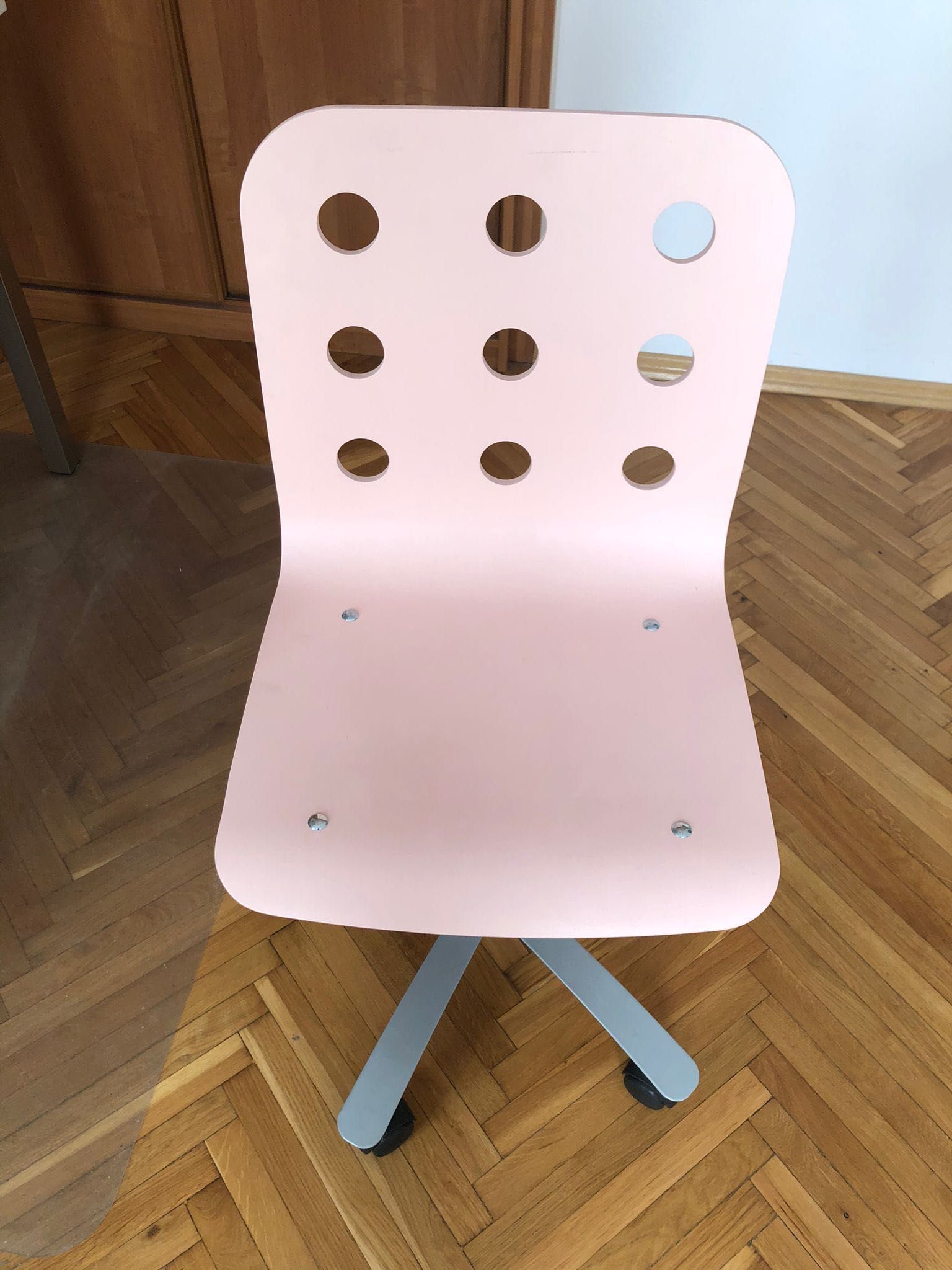 Krzesło obrotowe IKEA JULES jasnoróżowe- super stan!