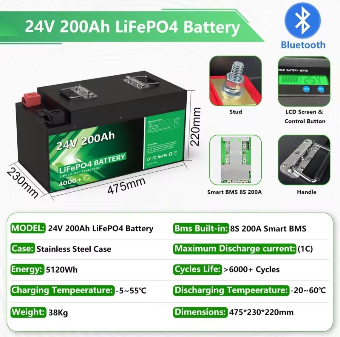 Комплект Инвертор Must pv18 3524 pro + АКБ 24V LiFePO4 PAPOOL 200Ач