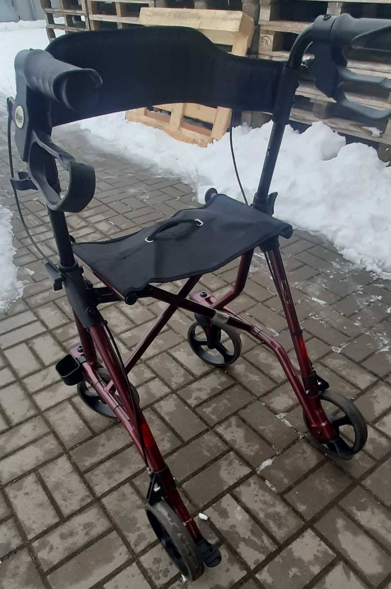 Balkonik Rollator Chodzik aluminiowy lekki składany siedzisko oparcie