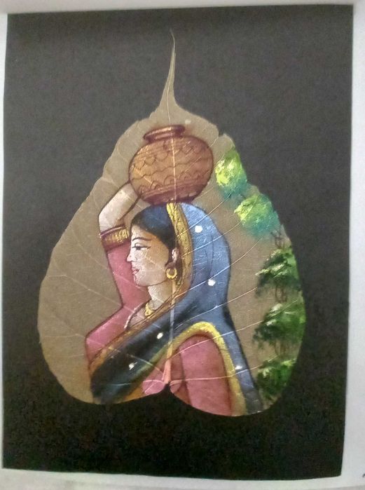 Pintura original sobre papel de pergaminho Índia Século XX