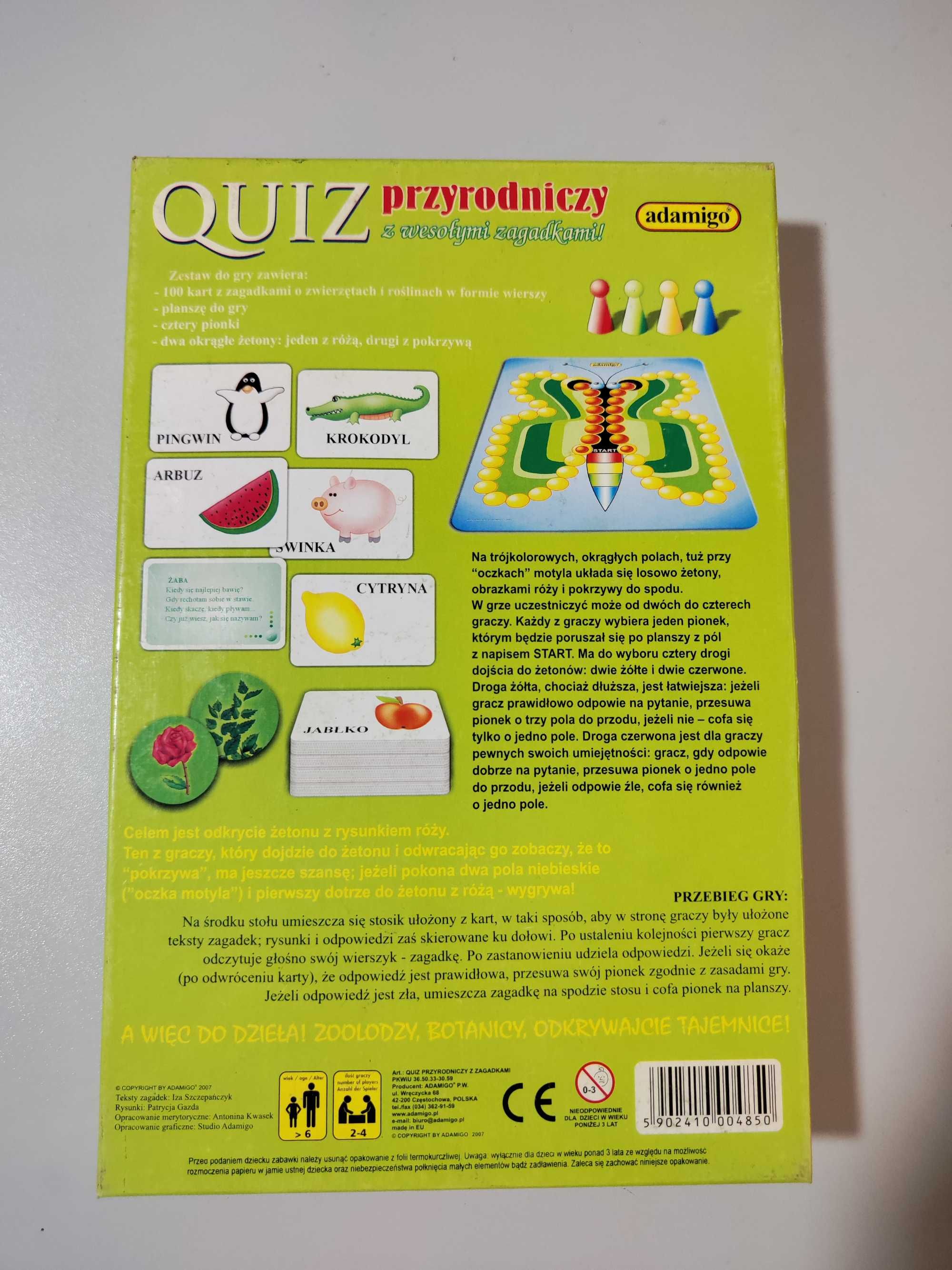 Gra edukacyjna dla dzieci - Quiz przyrodniczy z wesołymi zagadkami