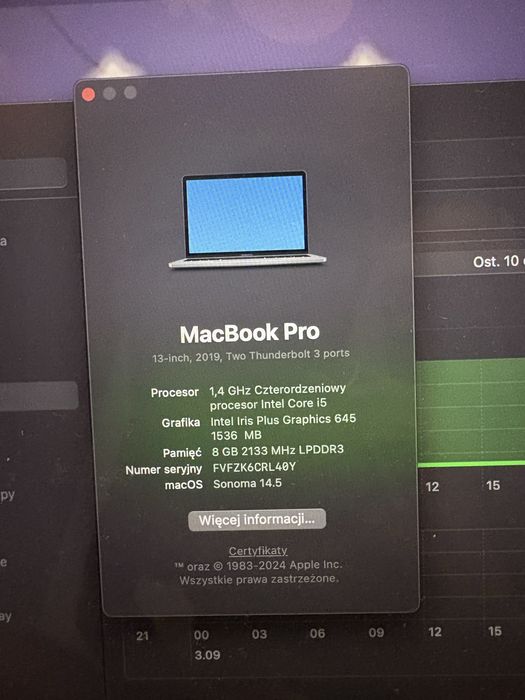 Macbook 13 pro srebrny