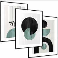 3x plakaty 50x70 zestaw obrazów plakatów ksztalty geometryczne sztuka