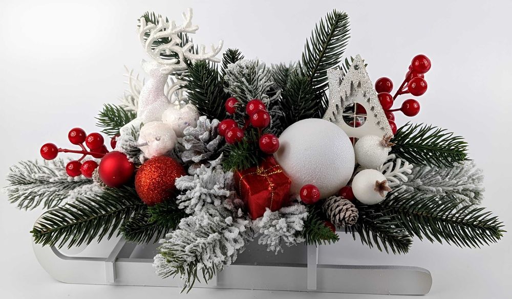 Новорічна композиція "Сани" 5 видів опт і роздріб