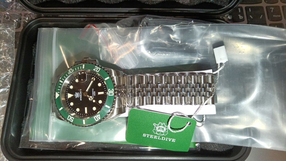 Часы Steeldive 1953. Submariner Hulk. Дайверы механика NH35 japan.