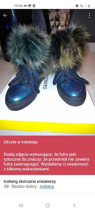 sneakersy Iceberg z futrem z jenota